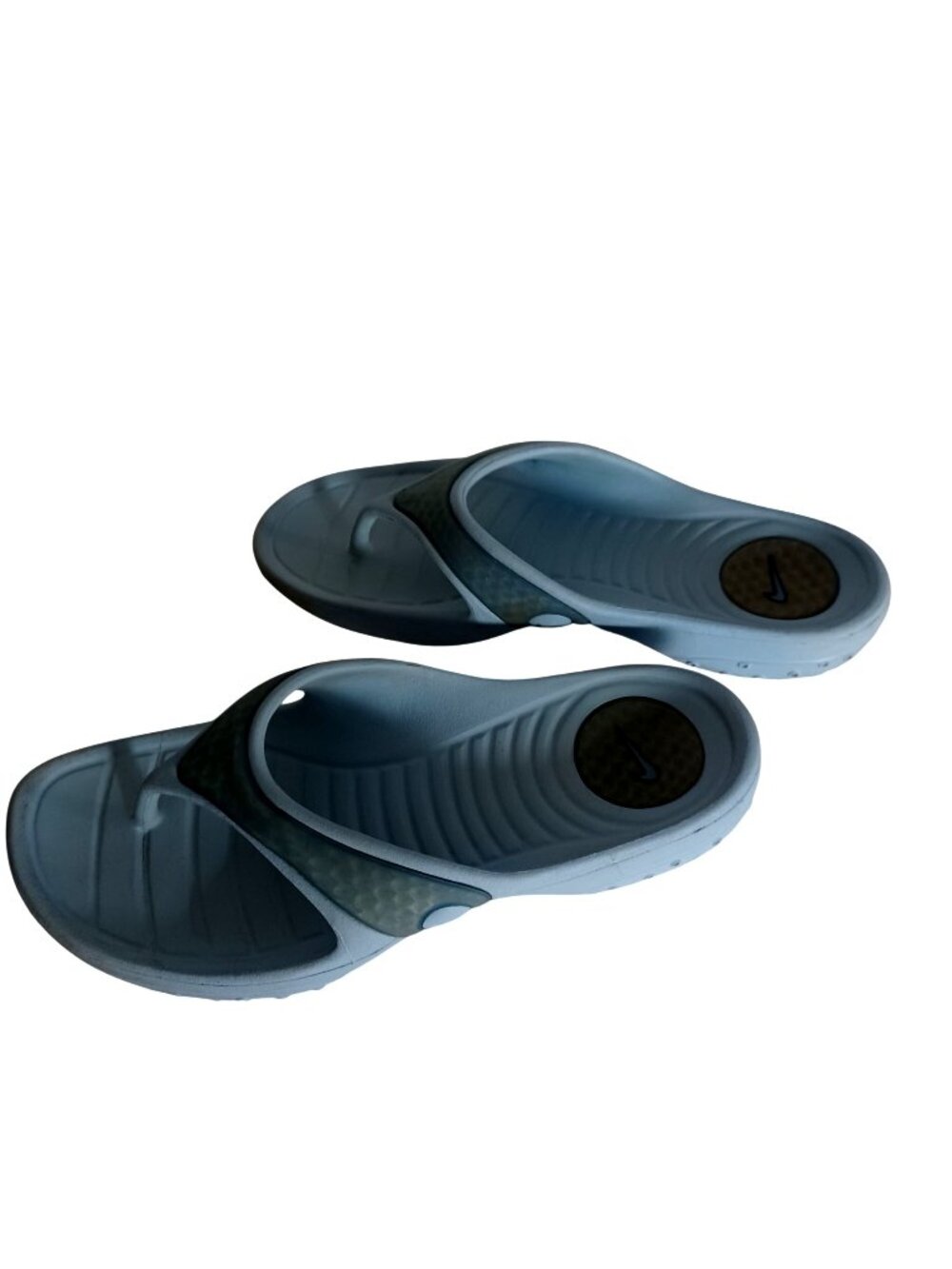 Nike Sandals Slides Y2K Blue Sole Comfort Grip Open Toe Flip Flops Womens Size 7